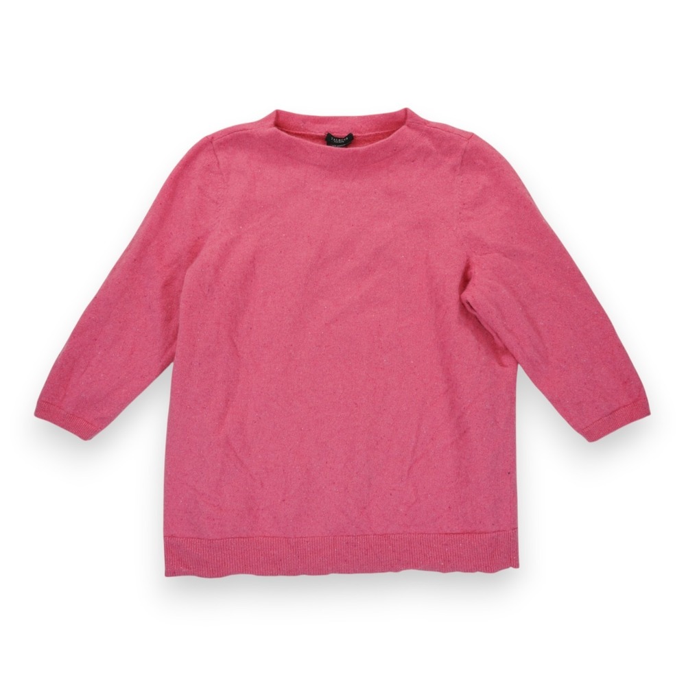 TALBOTS Plus Petite CrewNeck 100% Pure Cashmere Sweater Top Size 1Xp Pink